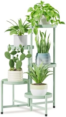 iDavosic.ly 5 Tier Large Plant Stand Indoor Outdoor, 10 In Wide Tray, Green by iDavosicly