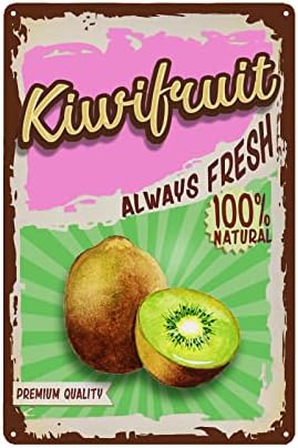Vintage Kiwi Tin Sign Fruit Metal sign Wall Decor by TREEPERI