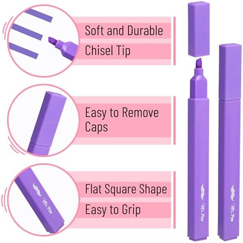 Mr. Pen- Aesthetic Highlighters No Bleed, 8 Pack, Assorted Colors | Chisel Tip, Cute Highlighters Assorted Colors for Journaling, Highlighting, Underlining, Fast Dry, Back to School Supplies - Image 3