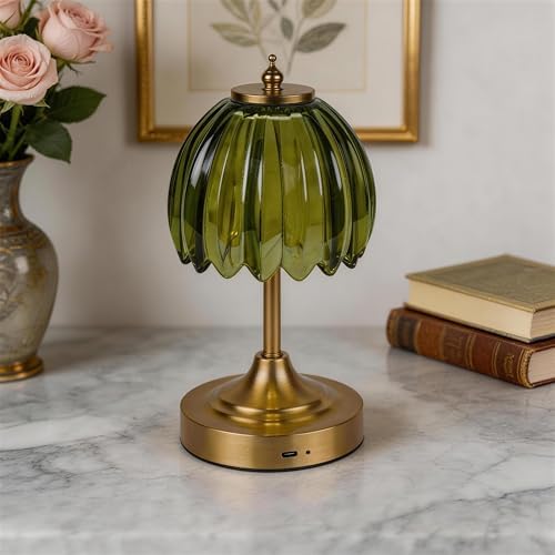 Upgrade Mini Tulip Cordless Table Lamp, Home Décor-Green by Unknown
