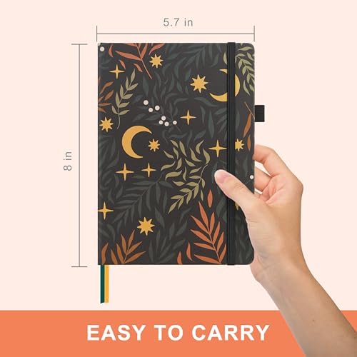 &And Per Se Lined Hardcover Notebook – A5 5.7"x8" College Ruled, 160 Pages, 100gsm Thick Paper – Aesthetic Journal for Women, Gift-Ready Planner, Everyday Writing Notebook (Lunar Leaf) - Image 2