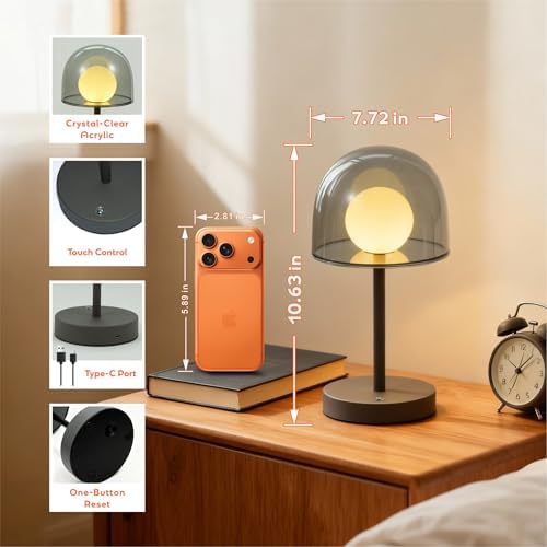 LED Modern Lamp, Small Mushroom Lamp Cordless, Unique Decor Light - Image 3