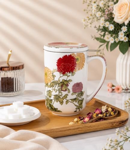 AmorArc Tea Cup With Infuser and Lid, 18oz Loose Leaf Tea Mug With Steeper - Image 4
