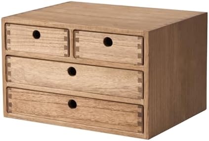 KIRIGEN Wood Desk Organizer with 4 Drawers, Desktop Storage, Brown 34-DBR by KIRIGEN