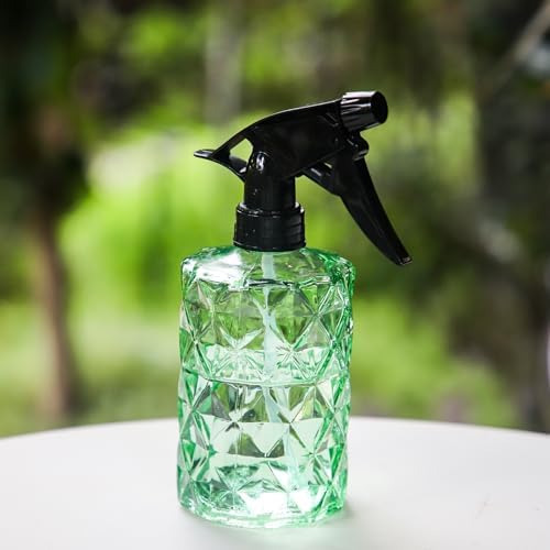 OFFIDIX Fine Mist Plant Mister, Handheld Pressure Glass Spray Bottles, 0.35L/11.8oz Watering Can with Adjustable Nozzle for Outdoor Indoor Gardening and Cleaning Work (Green) - Image 3