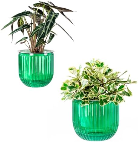 Melphoe Self Watering Pots for Indoor Plants Planter, 8.3/5.3 Inch 2 Pack Planters Self Watering Plant Pots for Flower, Houseplants, Succulent, African Violets and Cactus with Drainage by Melphoe
