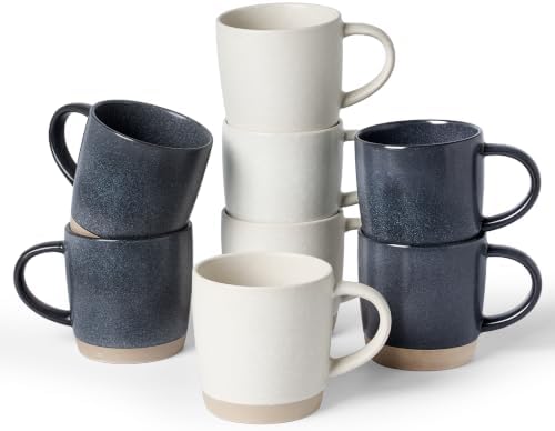 famiware Coffee Mugs Set of 8, Milkyway 13 oz Ceramic Cup Set with Handle by Famiware