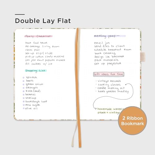 &And Per Se Dotted Journal Notebook, A5 Hardcover Aesthetic Dotted Notebook – 160 Pages 100gsm Thick Dot Grid Paper, 3 Sticker Sheets – Gift-Ready Journaling Kit for Women (Botanical Floral) - Image 3