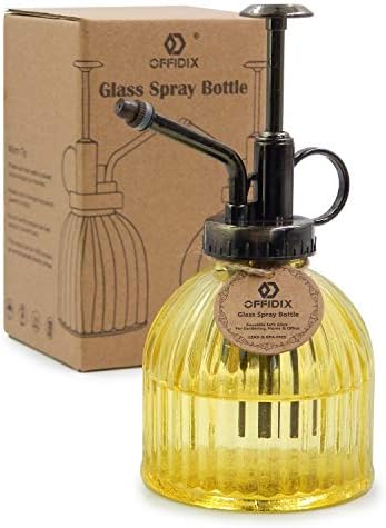 OFFIDIX Glass Plant Mister Yellow Spray Bottle 6.7oz Vintage Plant Atomizer by Offidix