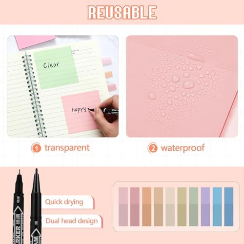 Jutom 39 Pcs Aesthetic Book Annotation Kit,Beige,Floral Style - Image 6