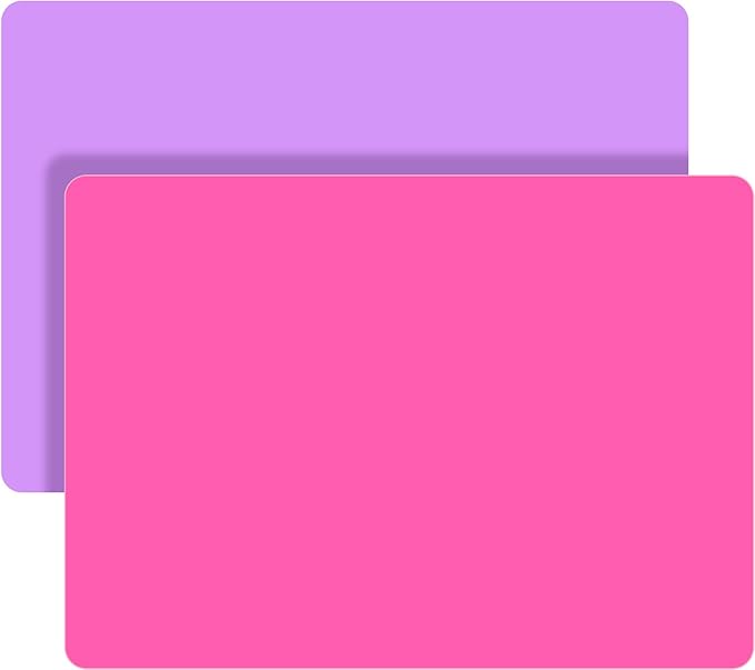 LEOBRO Silicone Mats for Crafts, 2pcs Silicone Mat for Jewelry Resin Molds, UV Resin, DIY Art Crafts, Hot Pink & Light Purple, 11.69" x 8.26"