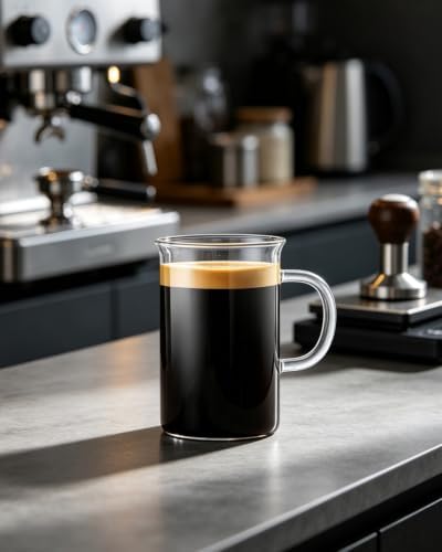 LUXU Glass Coffee Mugs, 13 oz Ice coffee cups,Clear Tea Cups Set of 4 - Image 4