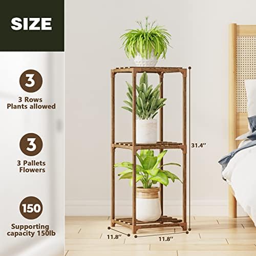 Bamworld Single Plant Stand Indoor 3 Tier Plant Shelf Outdoor - Image 5