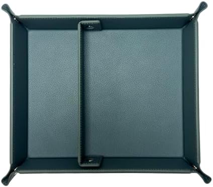 UnionBasic Medium Jewelry Tray for Rings Watches Earrings, Entryway Catchall Caddy for Coins Keys Change, Nightstand Bedside Valet Holder, Trays for Electronic Gadgets, Dark Ivy Plus - Image 7