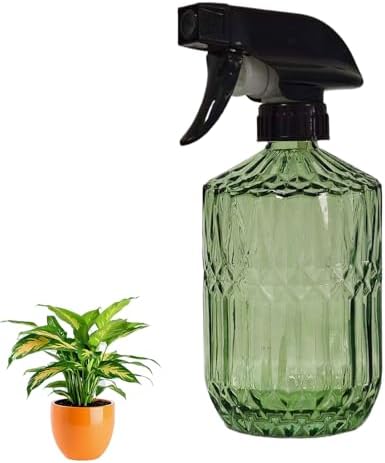 YYTSGG Glass Plant Mister Bottle, 15oz, Army Green, Adjustable Mist Nozzle by YYTSGG