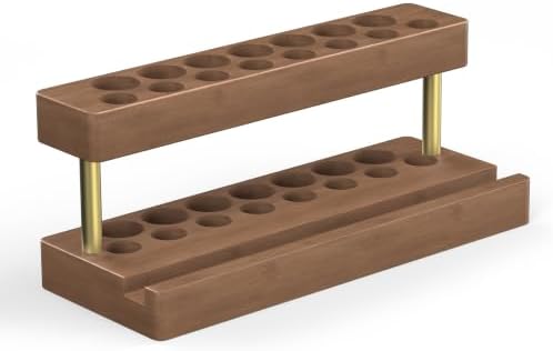 Wooden Pen Holder for Desk, Solid Wood Pen Display Stand with 15 Slots by Cewomuc