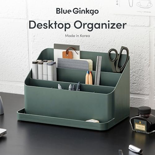 BLUE GINKGO Desk Organizer, Office Supplies, Green, Made in Korea - Image 2