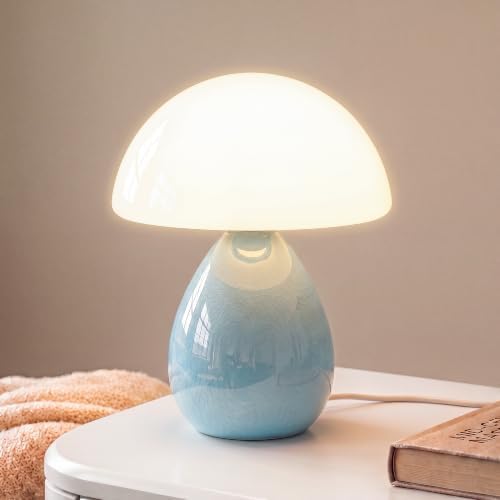 Dawnwake Mushroom Lamp Table Lamp for Bedroom-Small Desk Table Lamps,Blue by Dawnwake