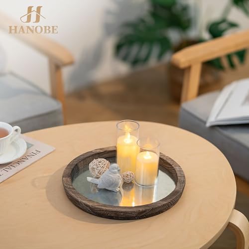 Hanobe Round Wood Candle Holder Trays, Coffee Table Decor for Centerpieces - Image 3