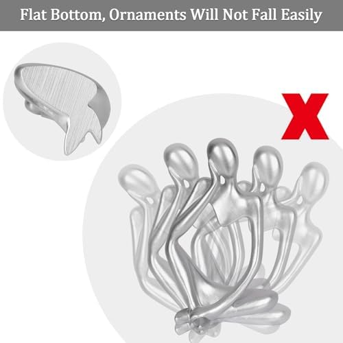 Sandstone Resin Thinker Statue Style Abstract Sculpture, Silver, Left - Image 5