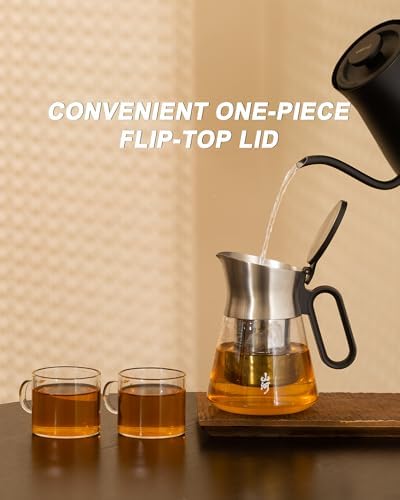 ZENS Glass Teapot with Infuser with 2 Cups for Loose Tea Steeper - Image 3
