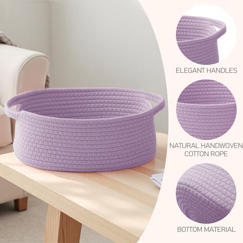 JMvicyroam Small Woven Basket, Empty Gift Basket, Purple/1 Pack - Image 3