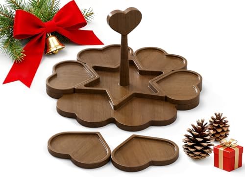 Charcuterie Board and Serving Set, Heart Shaped Christmas Funny Charcuterie Board with Handle, House Warming Gifts New Home, Wedding Gift for Couple, Bridal Shower Gift, White Elephant Gifts by Dofira