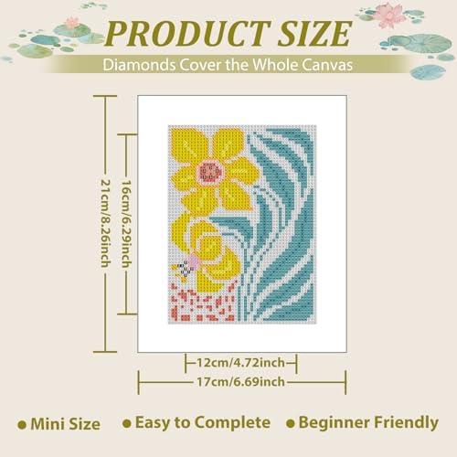 12 Pcs Small Diamond Art Kits Easy Flower Diamond Art Kits for Adults - Image 3