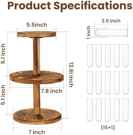 Plant Propagation Station, 15 Propagation Tubes with Wooden Stand - Image 4