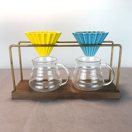 Ceramic Coffee Dripper Pour Over Coffee Maker with Wood Stand Elegant Flower Shape Filter - Image 6