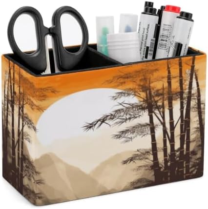Japanese Bamboo Trees Desk Organizer Pen Holder with 2 Slots by Unknown