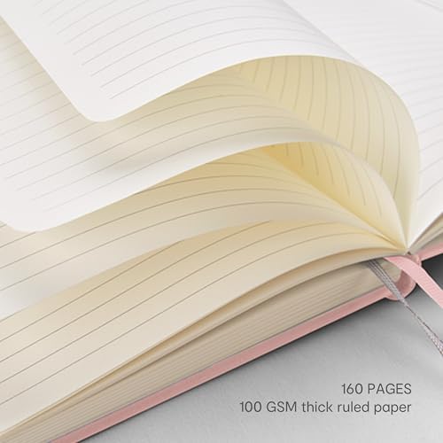&And Per Se Lined Notebooks 3-Pack Gift Set, A5 Hardcover Journals, 160 Pages 100gsm Thick Paper, 3 Assorted Colors (Cyan, Pink & Purple) - Image 4