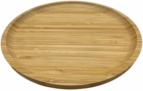 Wood Vanity Tray, Bathroom Counter Solid Bamboo Organizer, Toilet Tank Top Wooden Serving Plate for Dinner Tea Coffee (Natural Bamboo Color, 9.8 x 9.8 inch) by BEECOGIF2U