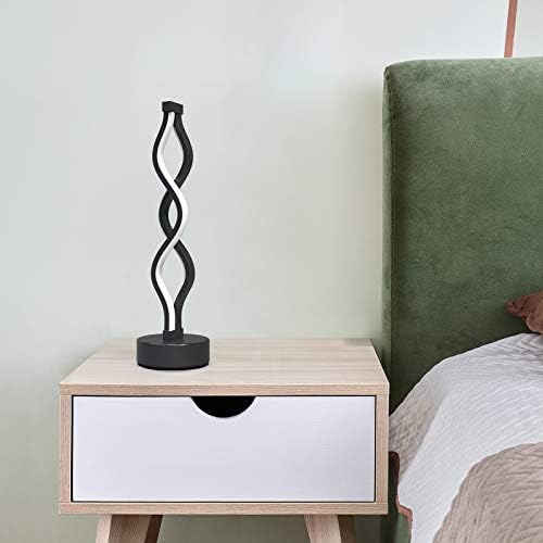 NUÜR Black Infinity Spiral LED Table Lamp, Dimmable Bedside Lamp - Image 5