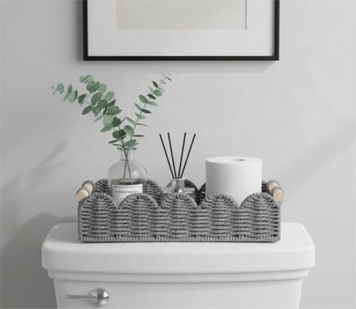 CubesLand Toilet Paper Storage Basket Organizer, Small Wicker Decor Basket - Image 2