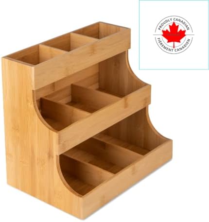 Theodore Tea Bag Organizer – Wooden Tea Organizer and Storage for Home, Kitchen, Office – 180 Tea Bag Holder - Vertical Display Tea Box. Also for Coffee Pods, Sugar, Sweeteners and Creamers. - Image 5