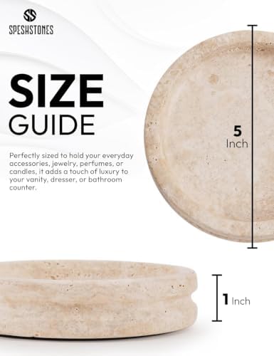 Marble Jewelry Dish, 5" Handmade Travertine Ring Tray - Image 3