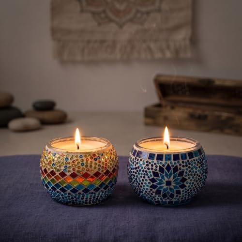 Candle Making Kit for Adults – DIY Candle Making Set with Natural Soy Wax, Wicks, Essential Oils, Dried Flowers & 2 Turkish Mosaic Glass Jars – Makes 2 Candles – Arts & Crafts Gift for Women - Image 5