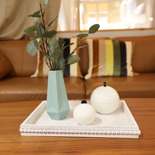 Hrastany Wood Coffee Table Serving Tray, Whitewashed, 15.7"*11.8"*1.57" - Image 2