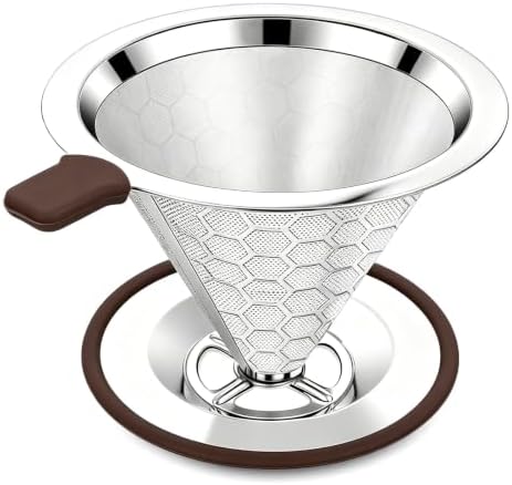 Pour Over Coffee Maker Dripper 600 Mesh Reusable Coffee Filter by Unknown