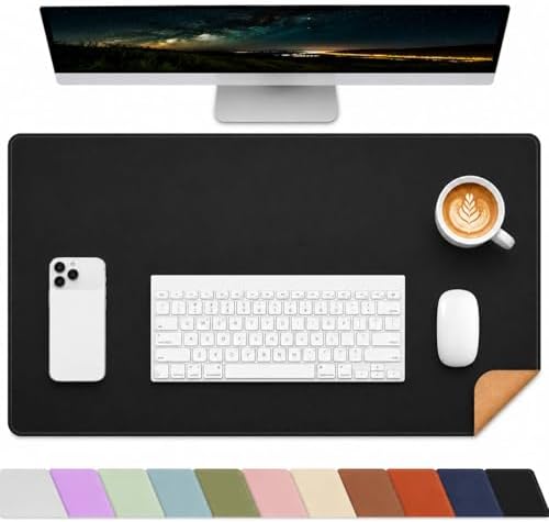 AFIING Cork Desk Mat, Black,23.6" x 13.7", Desk Pad Protector by AFIING
