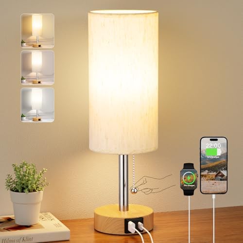 Bedside Table Lamp for Bedroom Nightstand - Small Desk Lamp with USB Ports - Image 7