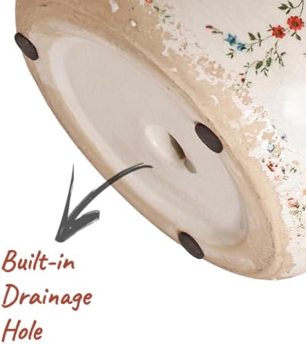 Cottage Core Ceramic Plant Pot with Decorative Saucer, Plant Lover Gifts - Image 5