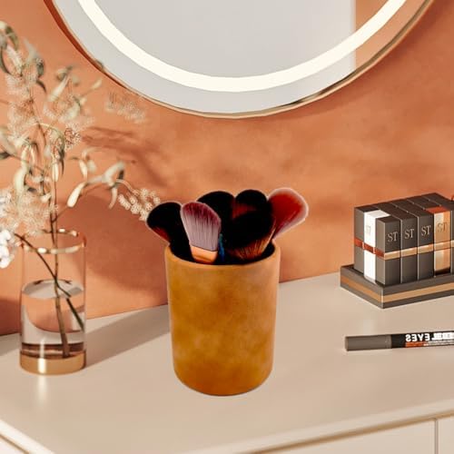 PU Leather Pen Holder Desk 3.94-inch Tall Pencil Cup Organizer - Image 4