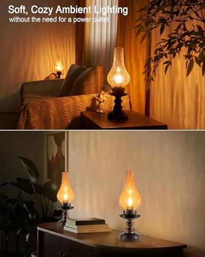 UMEXUS Vintage Rechargeable Cordless Table Lamp, Small Battery Powered Lamp - Image 3