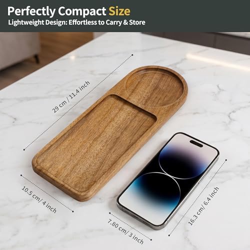 Small Wood Tray – Acacia Serving Platter Vanity Tray Mini Wooden Tray Decor - Image 2