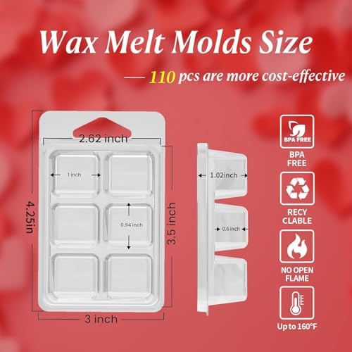 Thickened Wax Melt Molds Containers Clamshells for Wax Melts - Image 2