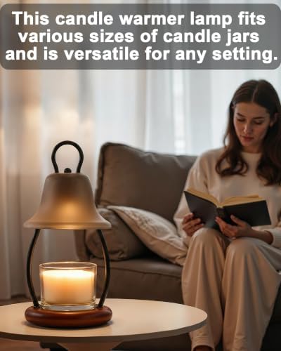 Candle Warmer Lamp with Timer, Dimmable, Adjustable Height, Black - Image 5