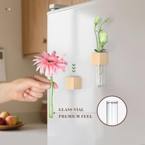 Magnetic Test Tube Flower Vases for Refrigerator, Set of 2 - Image 2