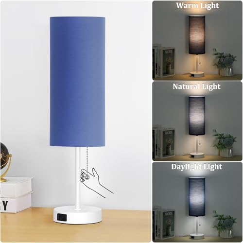 Dott Arts 18" Table Lamp for Bedroom, 3-Color Bedside Lamps with Pull Chain - Image 2